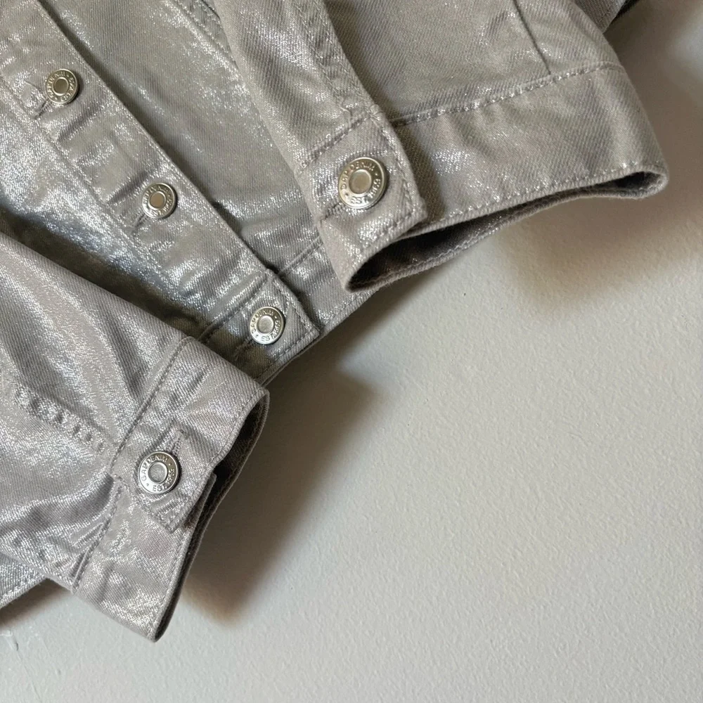GAP Shimmering Silver Denim Jacket   Size LX 12-13